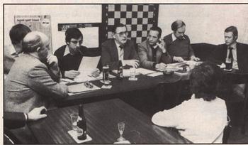 Vereinsversammlung 1982, in der Mitte der langjährige Vorsitzende Siegfried Groß